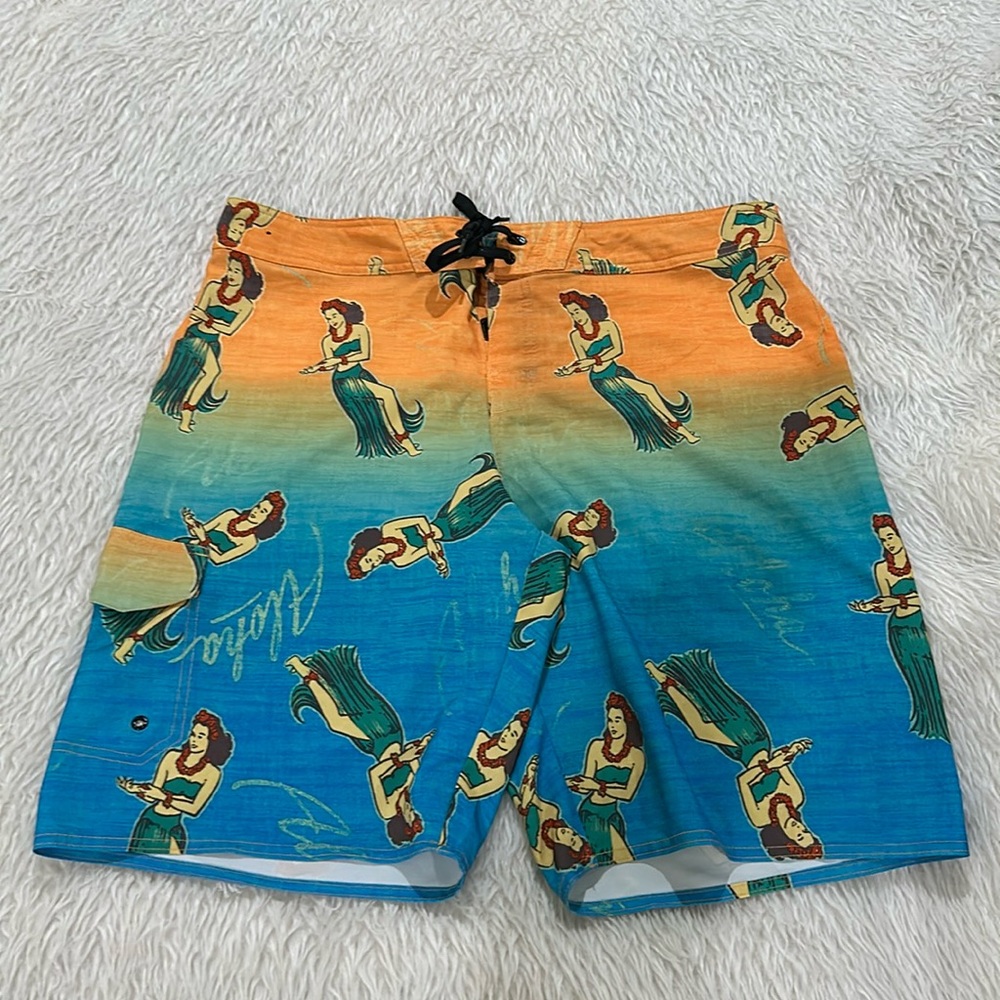 Aloha Hawaiian swimming trunks shorts size 38